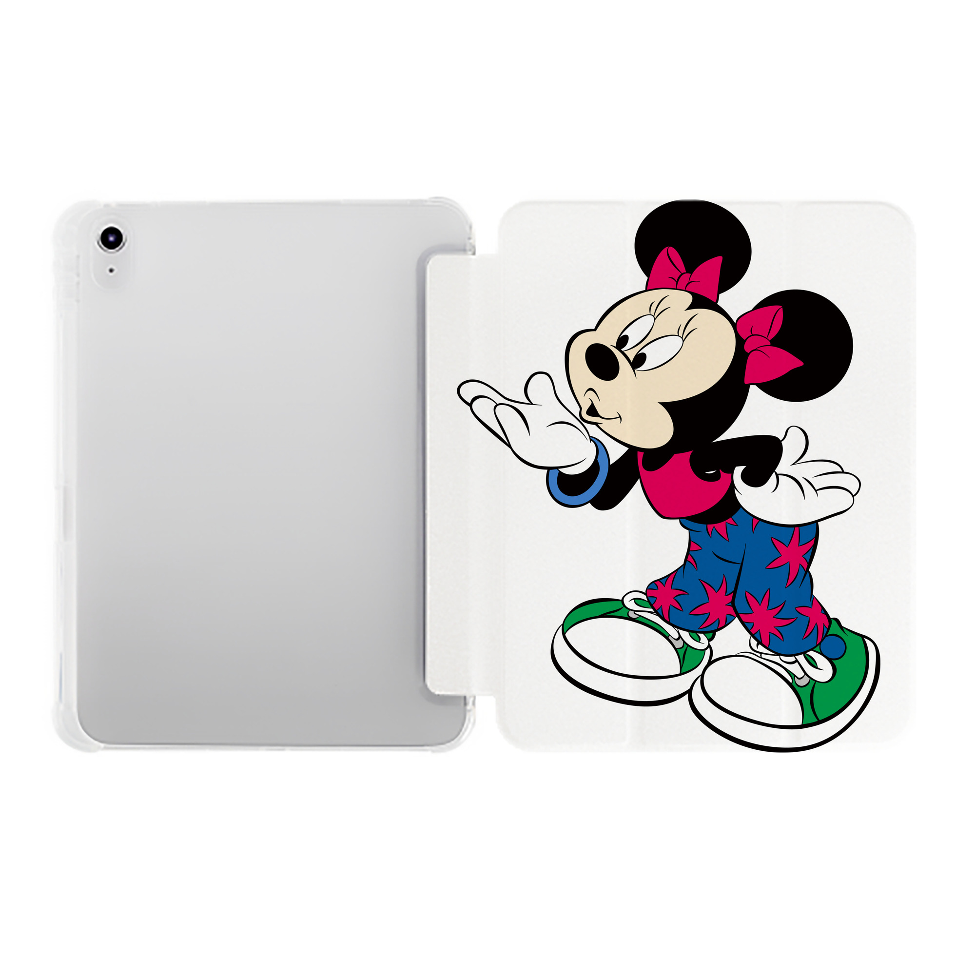 （画像用） ミッキーマウス Mickey Mouse IPad ケース ペン収納付き 三つ折りスタンド PUレザー×シリコン 対応機種9.5/10.5/10.9インチ